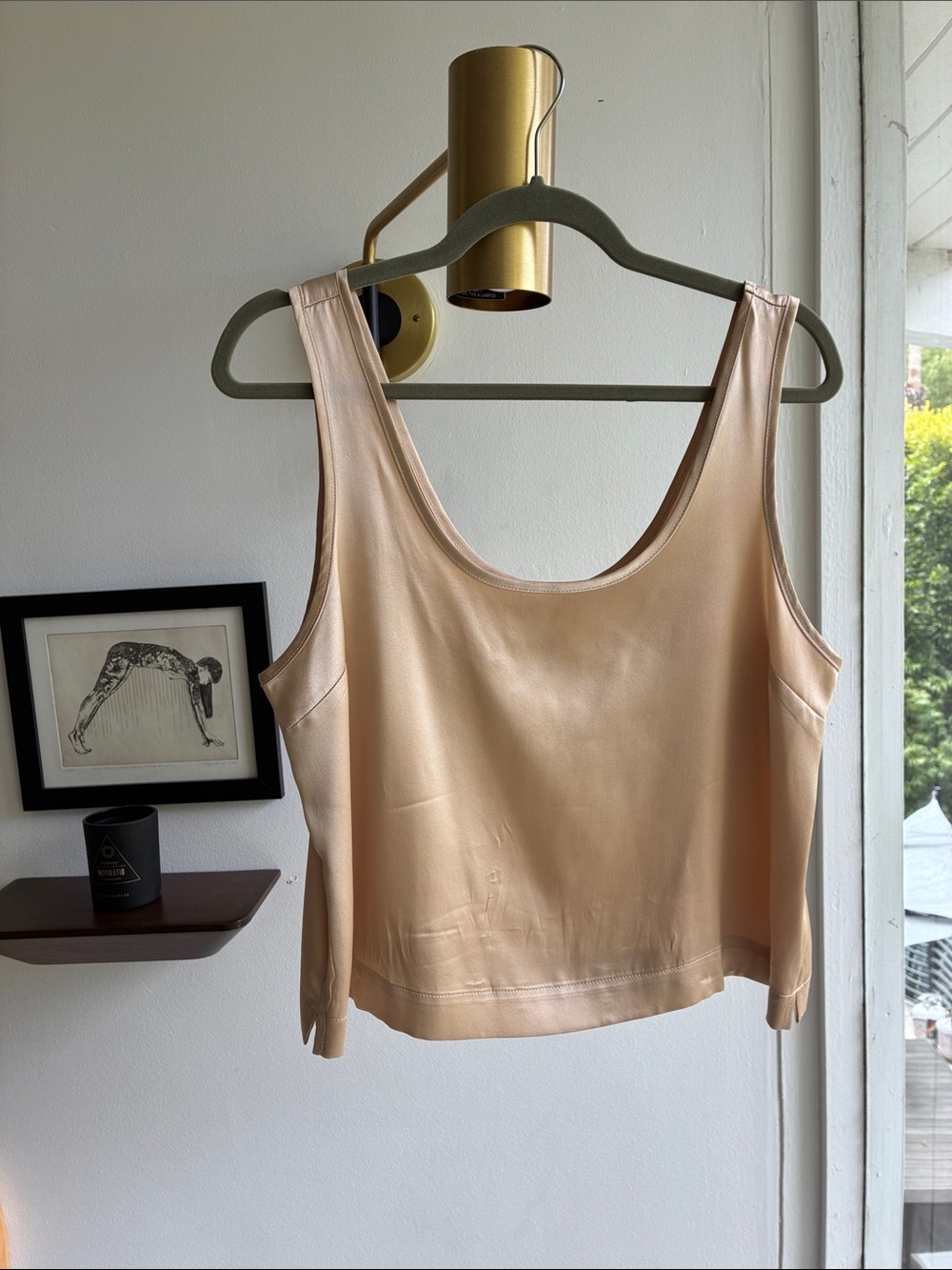 Fortnight 100% Silk Tank Top in Soft Blush